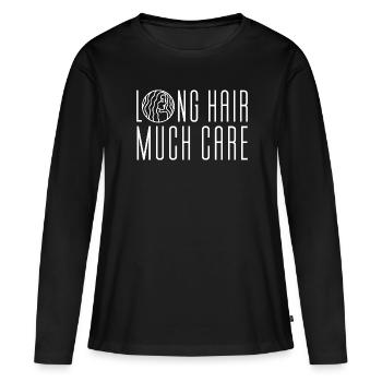 Lange Haare LONG HAIR MUCH CARE Haarpflege - Women's Premium Organic Long Sleeve Shirt - black - Front - Julia (174cm)