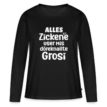 Alles Zickene user mis döreknallte Grosi Schweiz - Frauen Premium Bio Langarmshirt - Schwarz - Vorne - Julia (174cm)