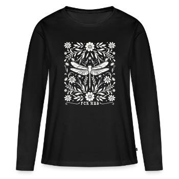 Subtiles Antifaschistisches FCK NZS Frauen - Frauen Premium Bio Langarmshirt - Schwarz - Vorne - Julia (174cm)
