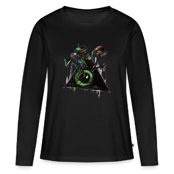 A special fungus and the all-seeing, third eye - Women's Premium Organic Long Sleeve Shirt - black - Front - Julia (174cm)