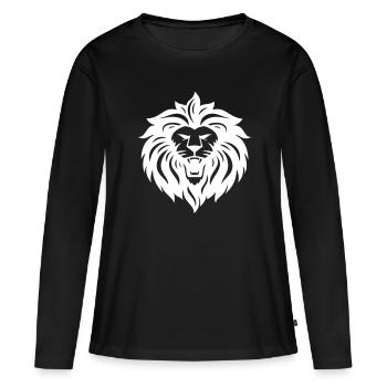 lion - T-shirt manches longues Premium bio Femme - noir - Devant - Julia (174cm)