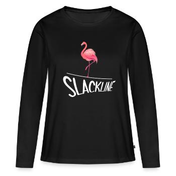 slackline slacken rope acrobat rope artist balance - Women's Premium Organic Long Sleeve Shirt - black - Front - Julia (174cm)