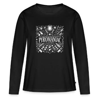 Pyrotechnie Feu d’artifice Feu d’artifice Nouvel An - T-shirt manches longues Premium bio Femme - noir - Devant - Julia (174cm)