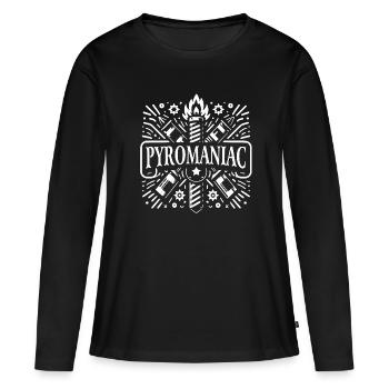 Pyrotechnie Feu d’artifice Feu d’artifice Nouvel An - T-shirt manches longues Premium bio Femme - noir - Devant - Julia (174cm)