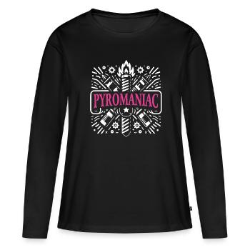 Pyrotechnie Feu d’artifice Feu d’artifice Nouvel An - T-shirt manches longues Premium bio Femme - noir - Devant - Julia (174cm)