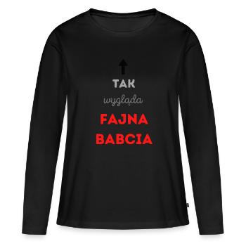 Voici à quoi ressemble une mamie cool - T-shirt manches longues Premium bio Femme - noir - Devant - Julia (174cm)