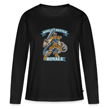 L’idée de cadeau de Roi de Battle - T-shirt manches longues Premium bio Femme - noir - Devant - Julia (174cm)
