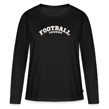 American Football Umriss und Schriftzug - Frauen Premium Bio Langarmshirt - Schwarz - Vorne - Julia (174cm)