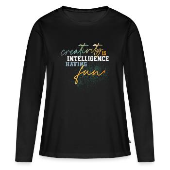 Intelligence créative - T-shirt manches longues Premium bio Femme - noir - Devant - Julia (174cm)