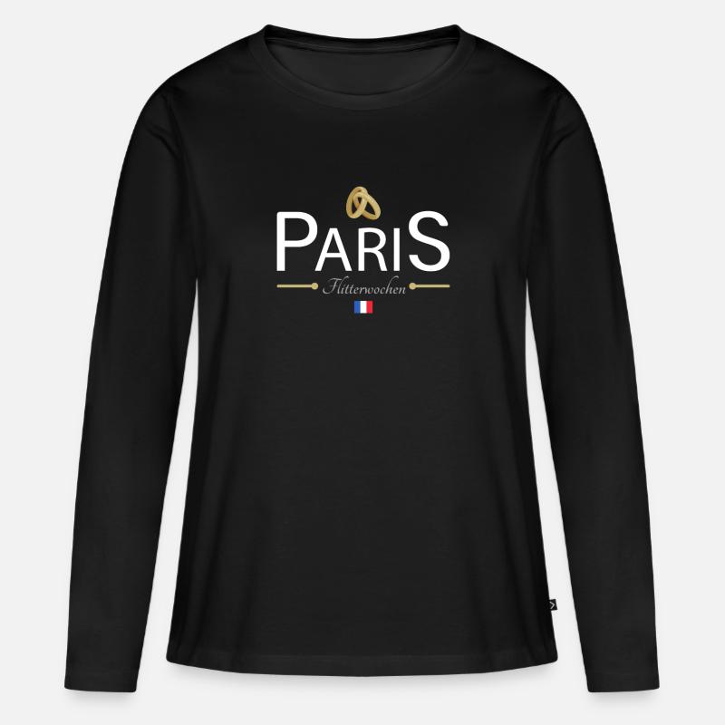 Flitterwochen Paris - Frauen Premium Bio Langarmshirt - Schwarz