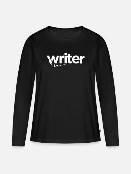 Writer - Autor - Frauen Premium Bio Langarmshirt - Schwarz