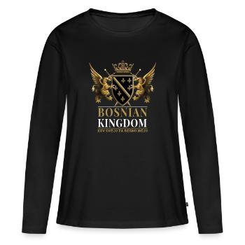 Royaume de Bosnie - T-shirt manches longues Premium bio Femme - noir - Devant - Julia (174cm)