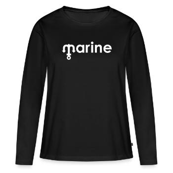Marine - T-shirt manches longues Premium bio Femme - noir - Devant - Julia (174cm)