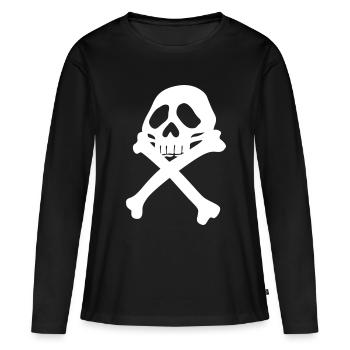 Pirate - T-shirt manches longues Premium bio Femme - noir - Devant - Julia (174cm)