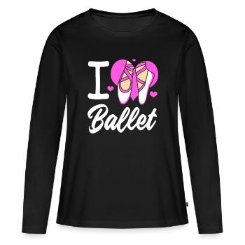 Danseuse de ballet - T-shirt manches longues Premium bio Femme - noir - Devant - Julia (174cm)