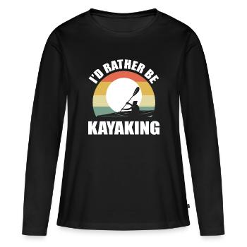Kayak Kayak - T-shirt manches longues Premium bio Femme - noir - Devant - Julia (174cm)