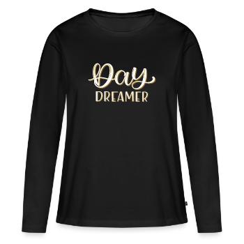 Rêveur de jour - T-shirt manches longues Premium bio Femme - noir - Devant - Julia (174cm)