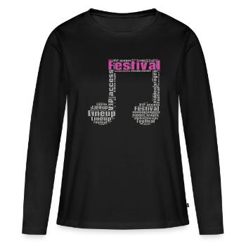 Fête - T-shirt manches longues Premium bio Femme - noir - Devant - Julia (174cm)