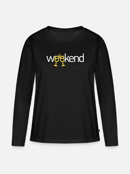 Weekend - endlich wochenende - Frauen Premium Bio Langarmshirt - Schwarz