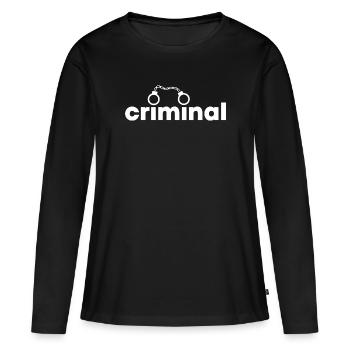 Criminel - T-shirt manches longues Premium bio Femme - noir - Devant - Julia (174cm)