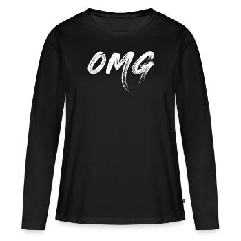 OMG, blanc - T-shirt manches longues Premium bio Femme - noir - Devant - Julia (174cm)