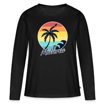 Majorque - T-shirt manches longues Premium bio Femme - noir - Devant - Julia (174cm)