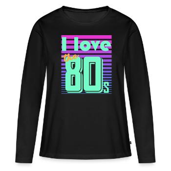 néon rétro - T-shirt manches longues Premium bio Femme - noir - Devant - Julia (174cm)