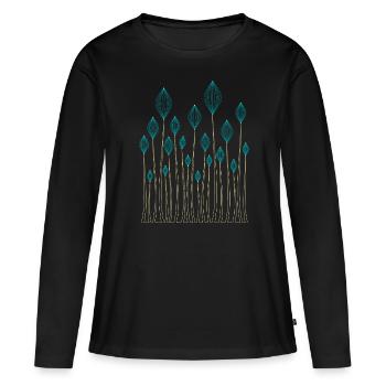 Decorative plants - Women's Premium Organic Long Sleeve Shirt - black - Front - Julia (174cm)