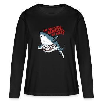 Great White Shark Scratch My Back - Frauen Premium Bio Langarmshirt - Schwarz - Vorne - Julia (174cm)