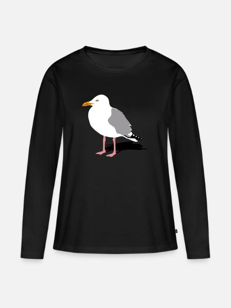 möwe seagull gull hafen segeln sailing hamburg - Frauen Premium Bio Langarmshirt - Schwarz