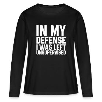J’ai été laissé sans surveillance Citation - T-shirt manches longues Premium bio Femme - noir - Devant - Julia (174cm)