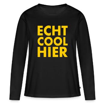 Echt cool hier - Frauen Premium Bio Langarmshirt - Schwarz - Vorne - Julia (174cm)