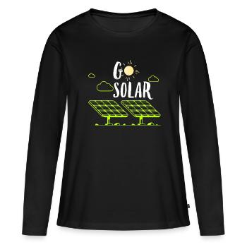 Solarenergie Sonnenkollektoren Go Solar Funny Solar Pow - Frauen Premium Bio Langarmshirt - Schwarz - Vorne - Julia (174cm)