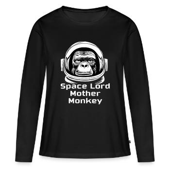 Singe Souverain de l’Espace - T-shirt manches longues Premium bio Femme - noir - Devant - Julia (174cm)