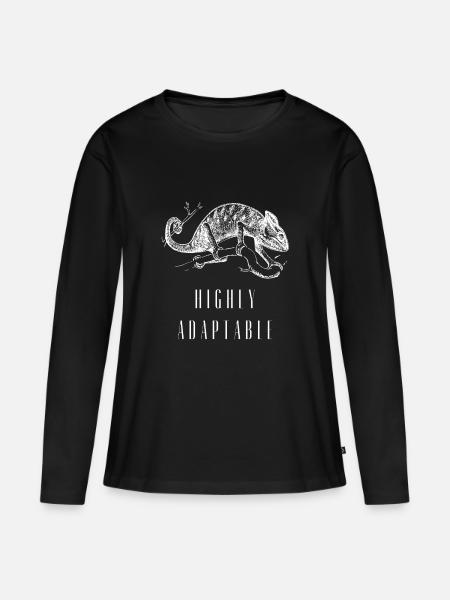 Hochgradig anpassungsfähige Chamäleon-Wachstumsmentalität - Frauen Premium Bio Langarmshirt - Schwarz