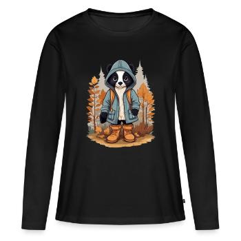 Mignonne Skunk - T-shirt manches longues Premium bio Femme - noir - Devant - Julia (174cm)