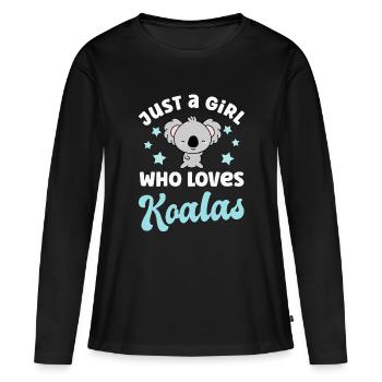 Koala Koala Ours - T-shirt manches longues Premium bio Femme - noir - Devant - Julia (174cm)