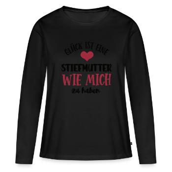 Stiefmutter Danke Dankeschön Geburtstag Stiefmama - Frauen Premium Bio Langarmshirt - Schwarz - Vorne - Julia (174cm)