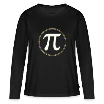 π en cercle – L’élégance des constantes - T-shirt manches longues Premium bio Femme - noir - Devant - Julia (174cm)