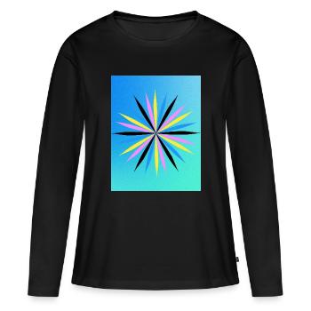 Vibrant Geometric Starburst Design - Women's Premium Organic Long Sleeve Shirt - black - Front - Julia (174cm)