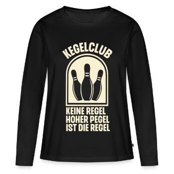Club de quilles - T-shirt manches longues Premium bio Femme - noir - Devant - Julia (174cm)
