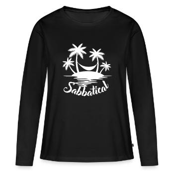 Sabbatique - T-shirt manches longues Premium bio Femme - noir - Devant - Julia (174cm)