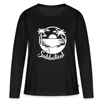 Sabbatique - T-shirt manches longues Premium bio Femme - noir - Devant - Julia (174cm)
