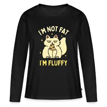 Je ne suis pas gros, je suis moelleux - T-shirt manches longues Premium bio Femme - noir - Devant - Julia (174cm)