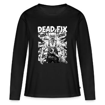 Zombie Mechaniker Kettensägenheld - Frauen Premium Bio Langarmshirt - Schwarz - Vorne - Julia (174cm)