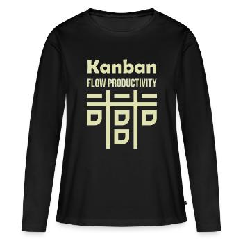 Kanban Flux Productivité - T-shirt manches longues Premium bio Femme - noir - Devant - Julia (174cm)