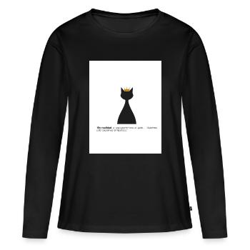 Gato Rey et son hypothèque - T-shirt manches longues Premium bio Femme - noir - Devant - Julia (174cm)