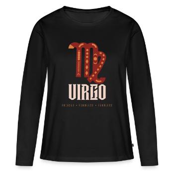 Vierge - T-shirt manches longues Premium bio Femme - noir - Devant - Julia (174cm)