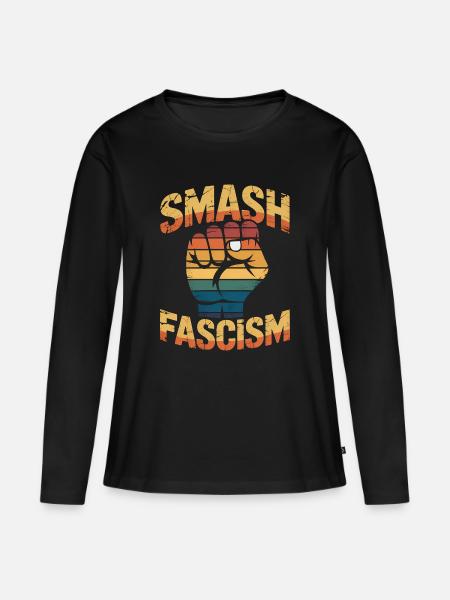 Smash Fascism – Antifaschistisches Tee - Frauen Premium Bio Langarmshirt - Schwarz