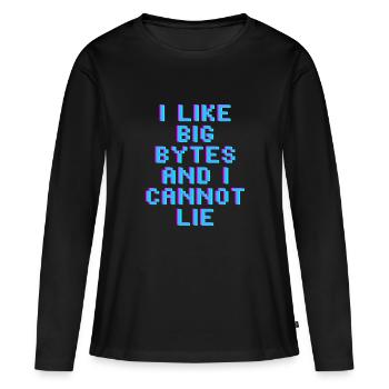 I like big bytes - Women's Premium Organic Long Sleeve Shirt - black - Front - Julia (174cm)